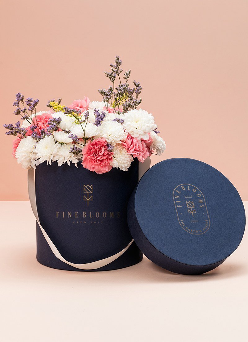 Fine Blooms brand identity and premium packaging